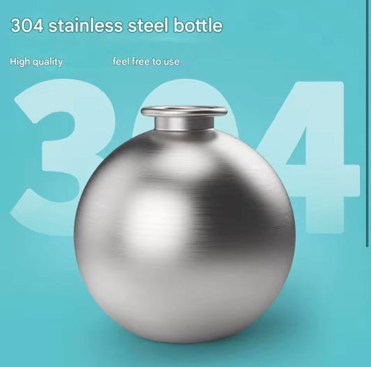 Stainless Steel Dog Water Bottle with Removable Silicone Bowl