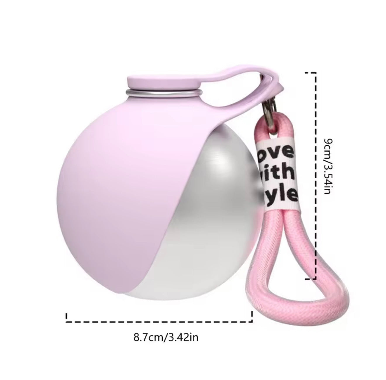 Stainless Steel Dog Water Bottle with Removable Silicone Bowl