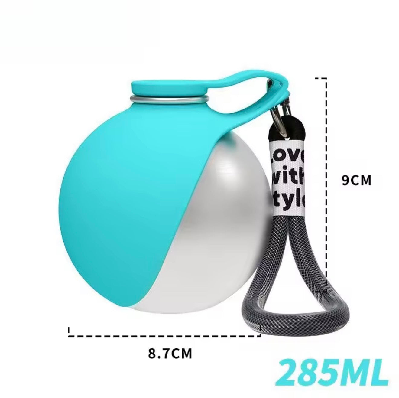 Stainless Steel Dog Water Bottle with Removable Silicone Bowl