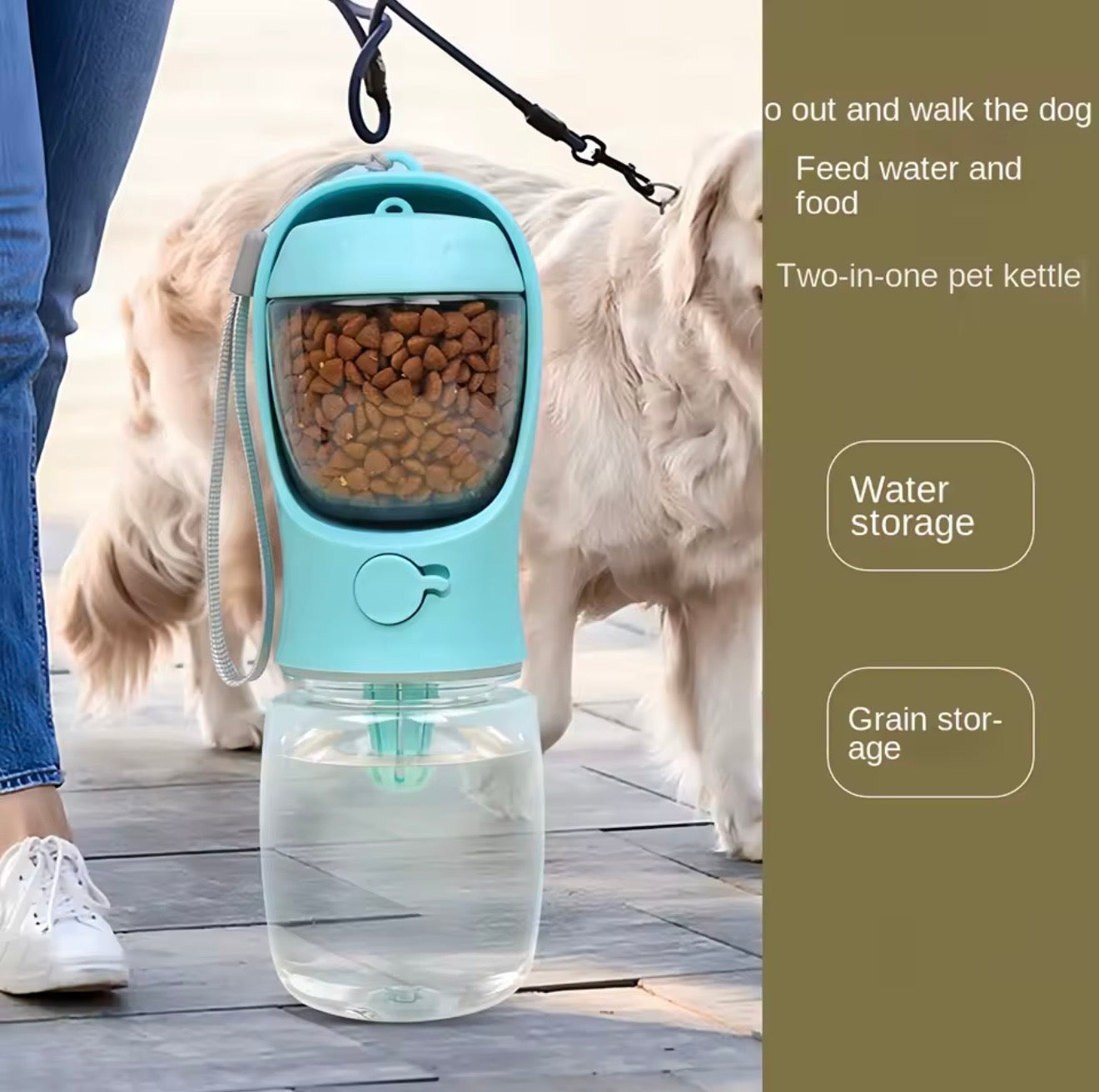 2-in-1 Portable Dog Water & Food Combo Bottle