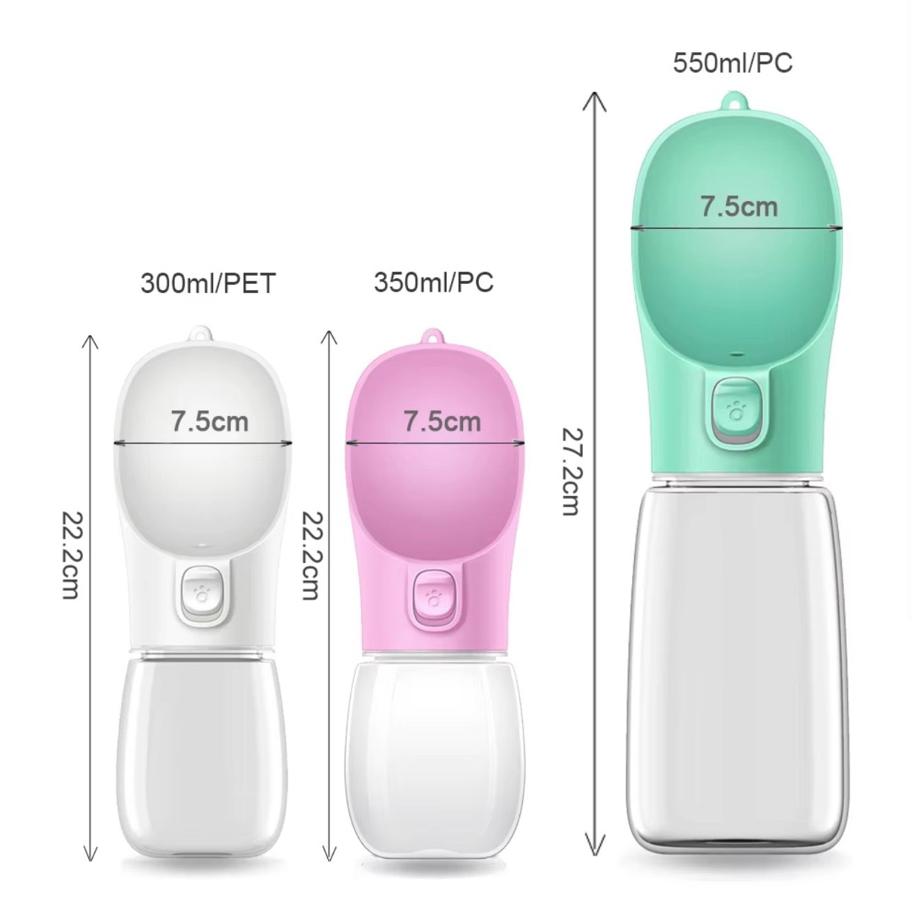 Portable Dog Water Bottle with Fold-Out Bowl
