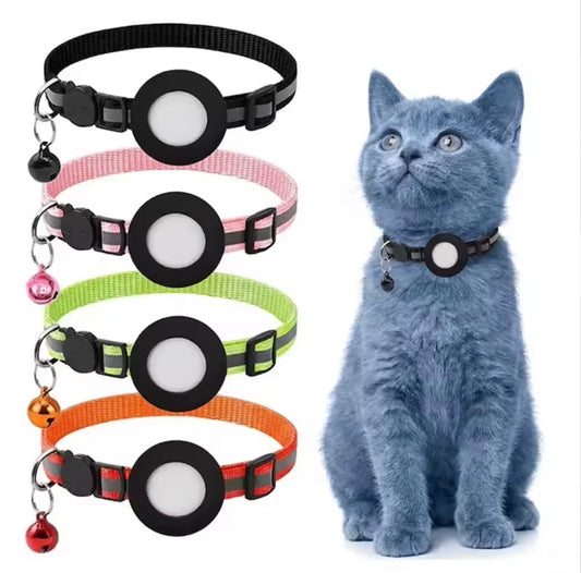 AirTag Cat Collar with Reflective Strip & Bell